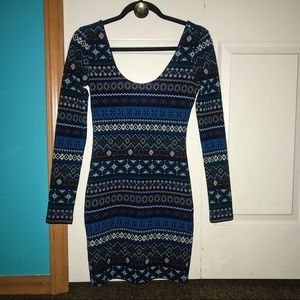 Forever21 Blue Patterned Dress